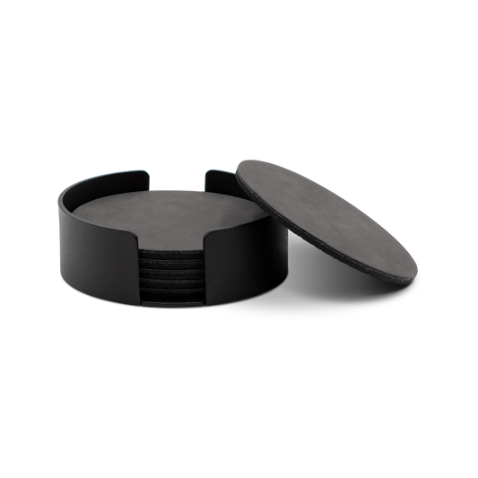 Untersetzer Leder / RAL 9005 Tiefschwarz