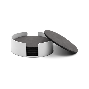 Untersetzer Leder / RAL 9016 Verkehrsweiss