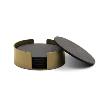 Untersetzer Leder / Messing Lasur