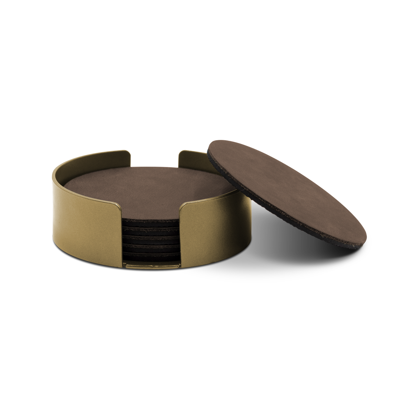 Untersetzer Leder / Messing Lasur