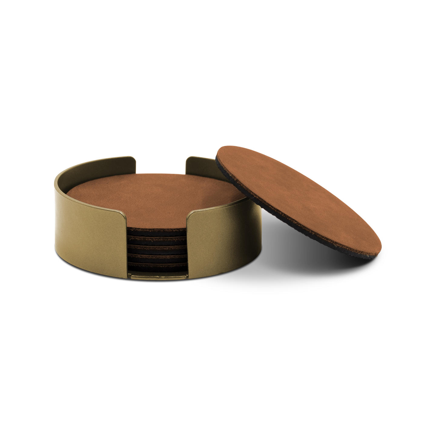 Untersetzer Leder / Messing Lasur