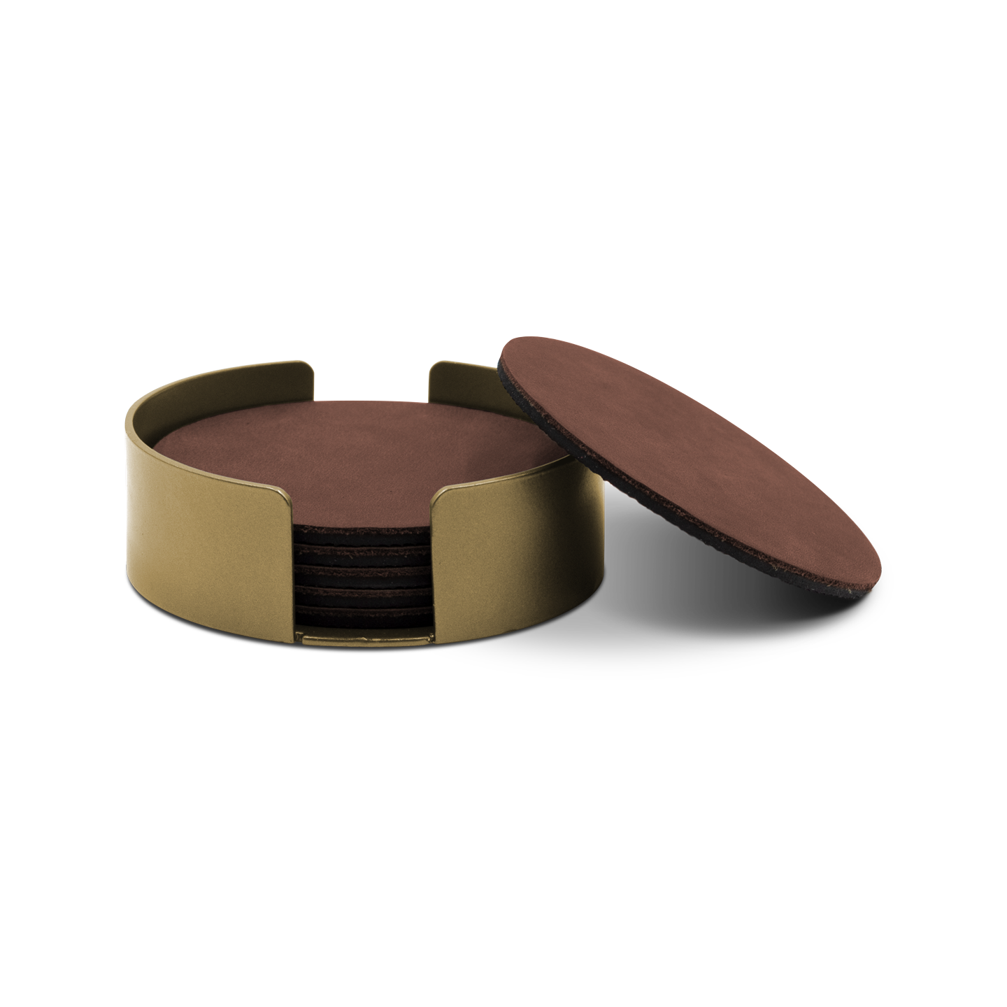 Untersetzer Leder / Messing Lasur