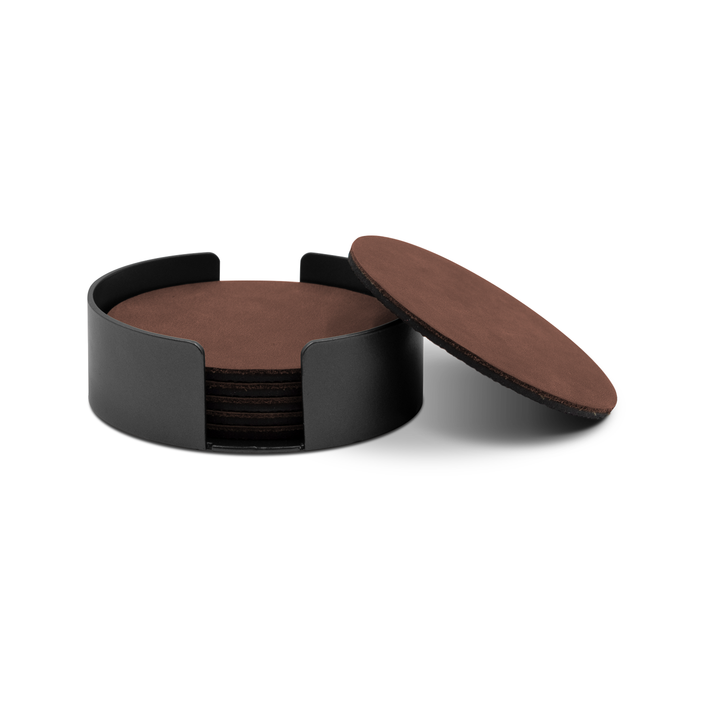 Untersetzer Leder / Rohstahl Lasur