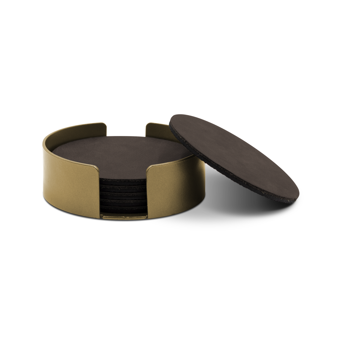 Untersetzer Leder / Messing Lasur