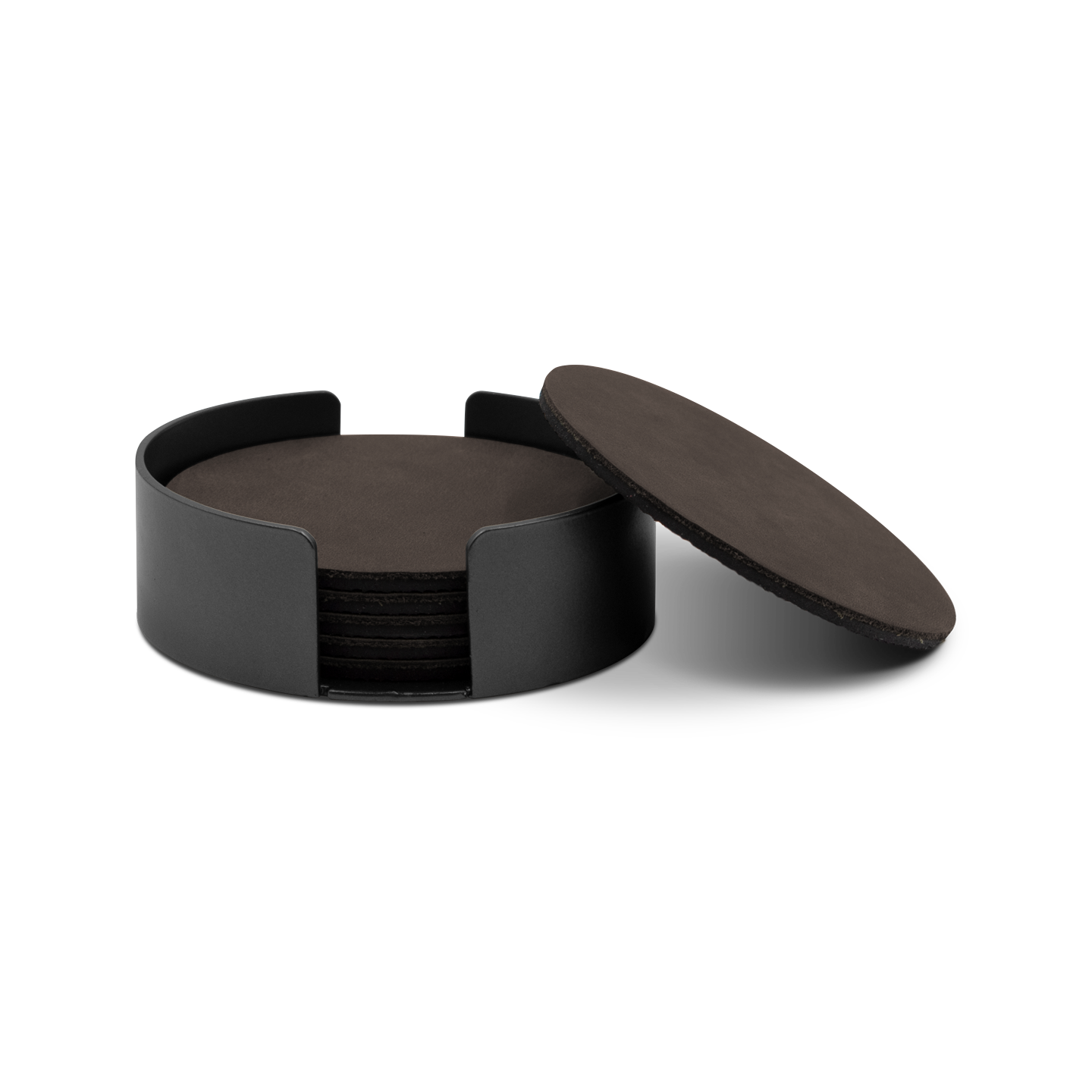 Untersetzer Leder / Rohstahl Lasur