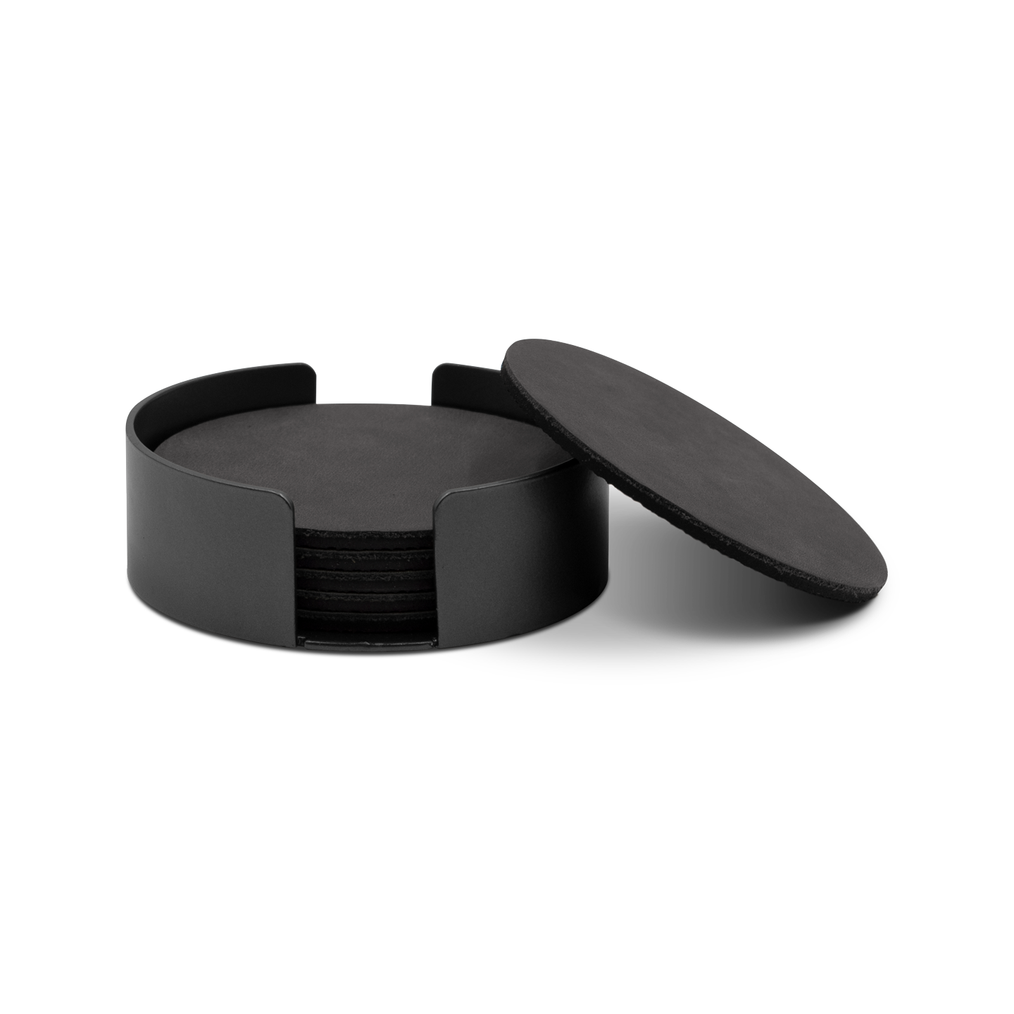 Untersetzer Leder / Rohstahl Lasur