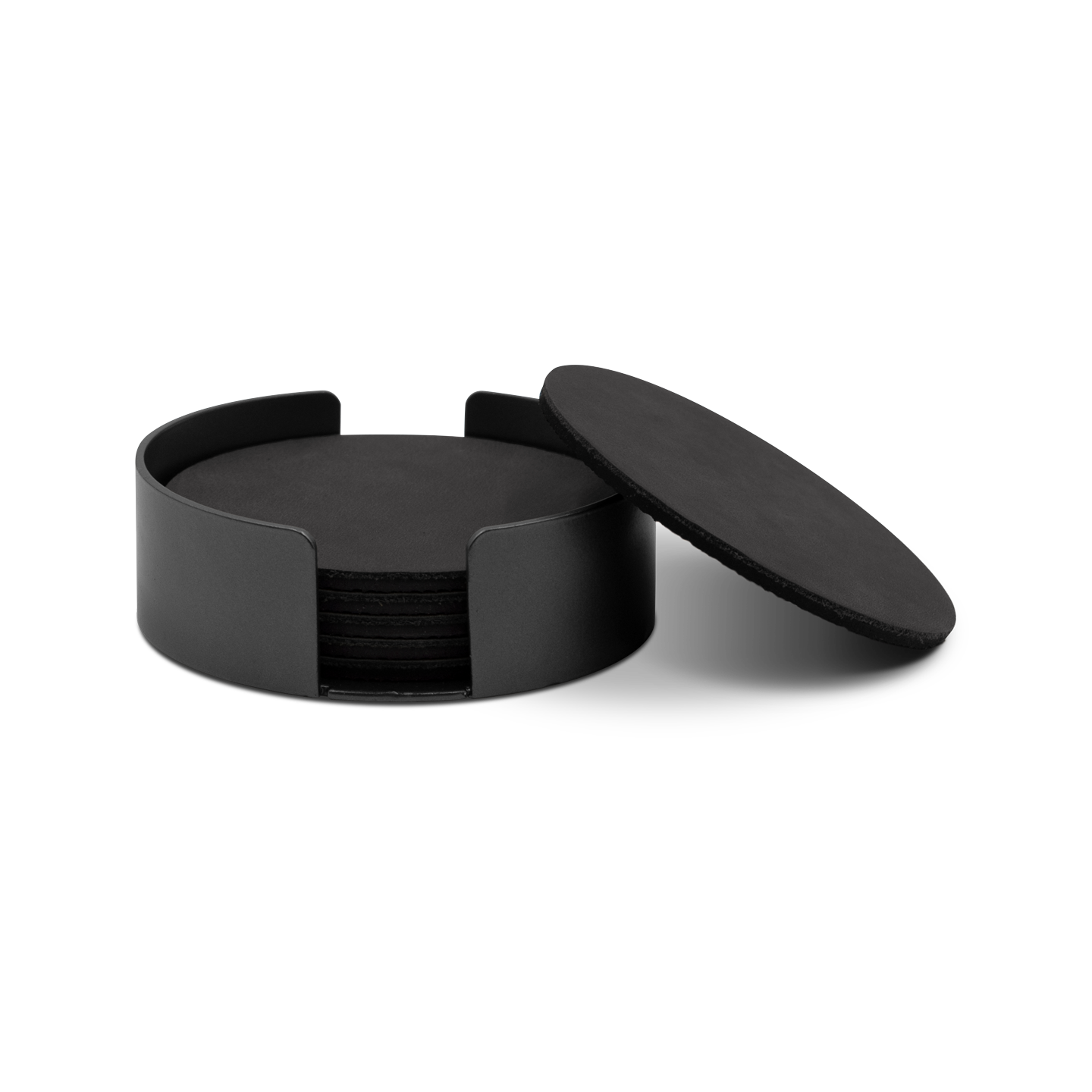 Untersetzer Leder / Rohstahl Lasur