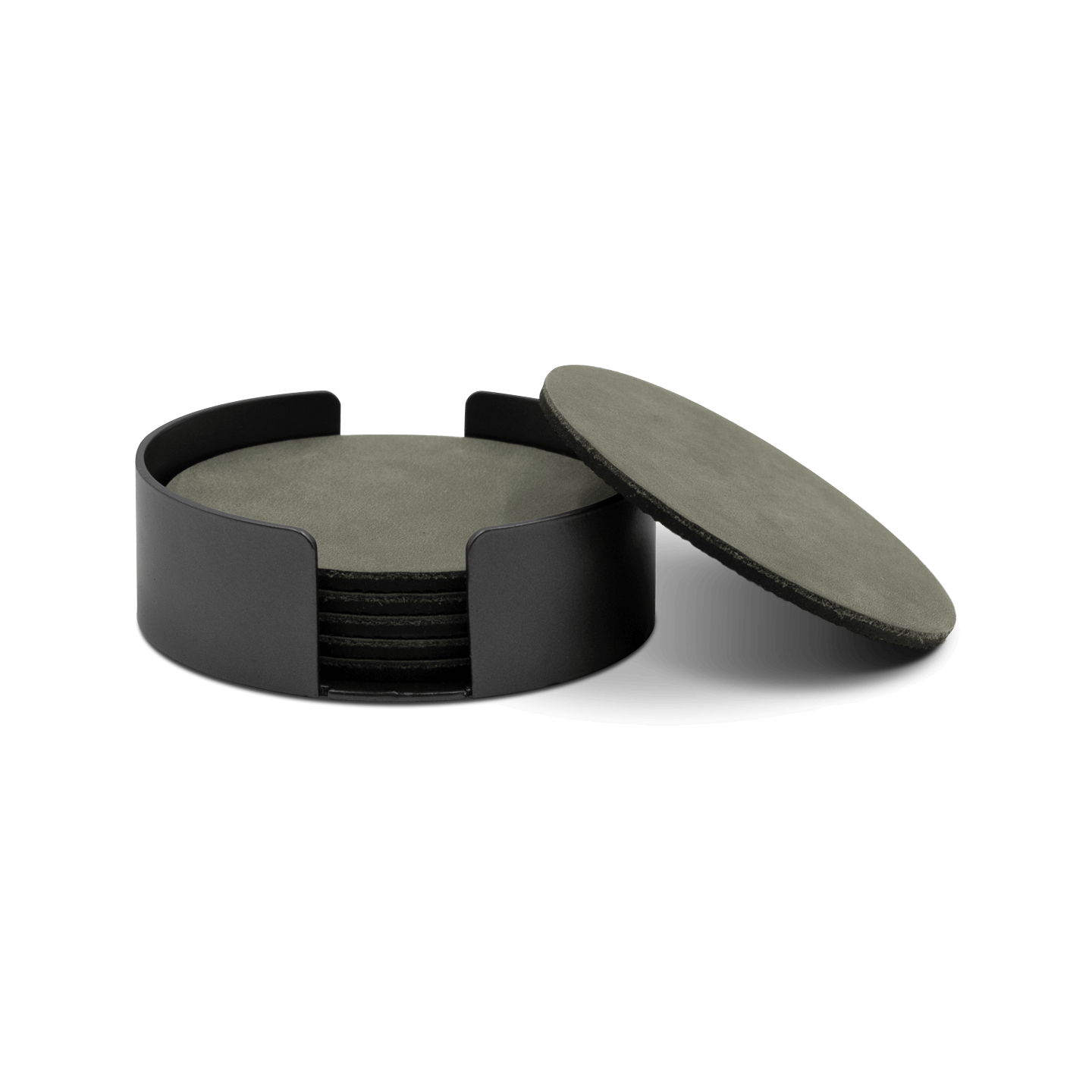 Untersetzer Leder / Rohstahl Lasur