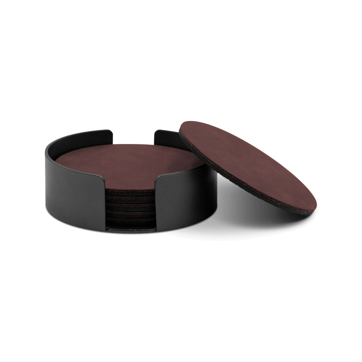 Untersetzer Leder / Rohstahl Lasur